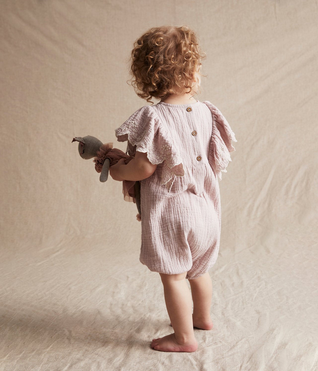 Jumpsuit med volanger baby - Rosa - 7
