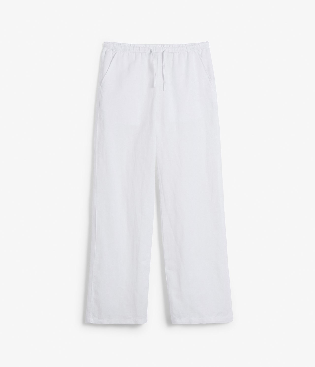 Spodnie z mieszanki lnu - Biały - 9