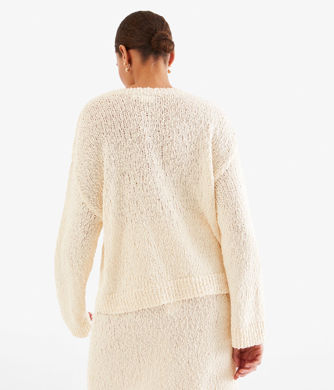 Tröja i bouclégarn - Offwhite - 4