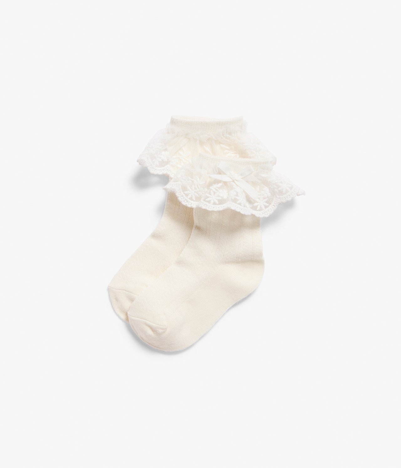Sokker med volangblonder - Offwhite - 1