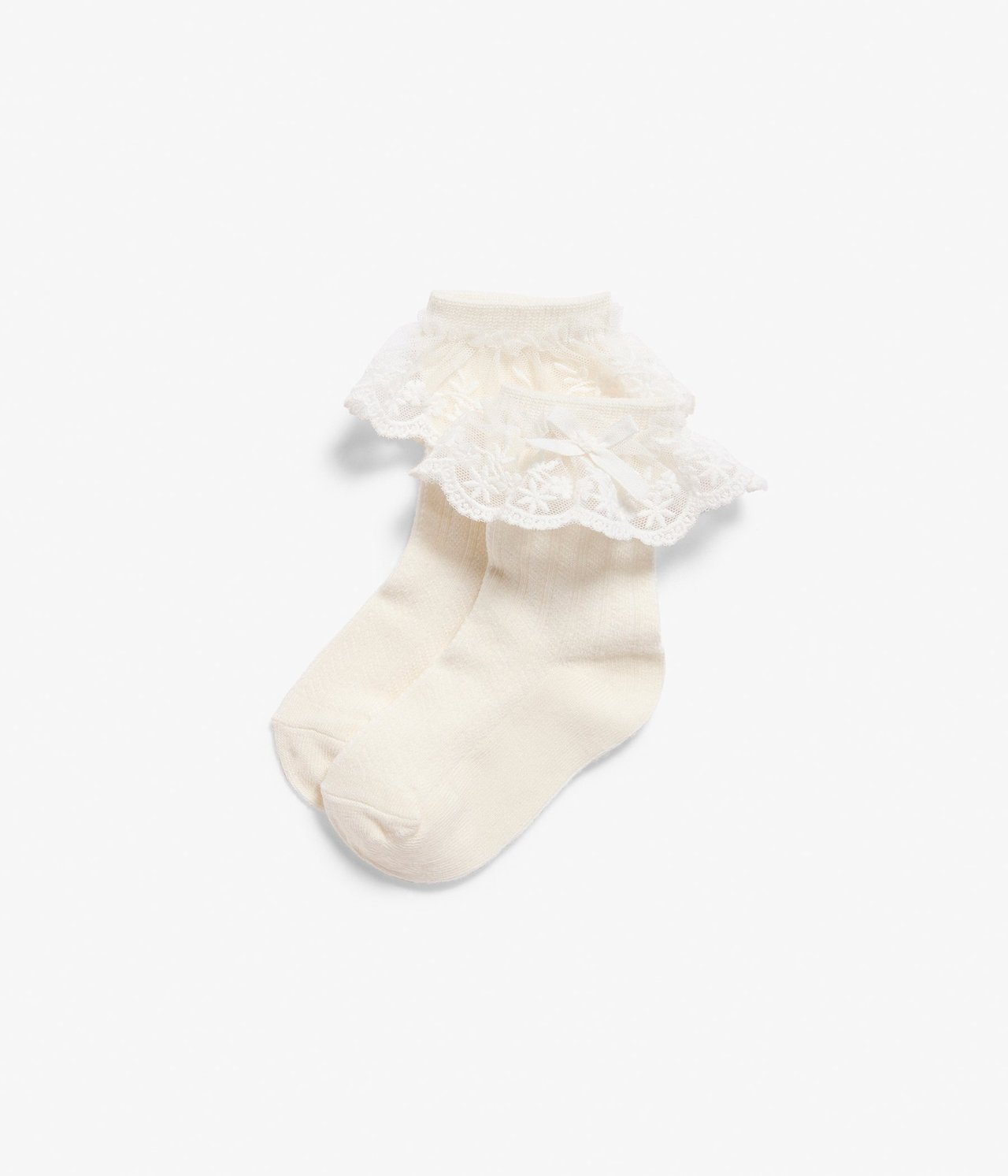 Sokker med volangblonder Offwhite - null - 0