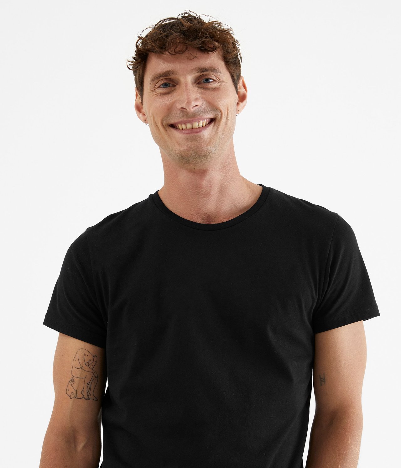 Pyöreäkauluksinen t-paita - Musta - 3