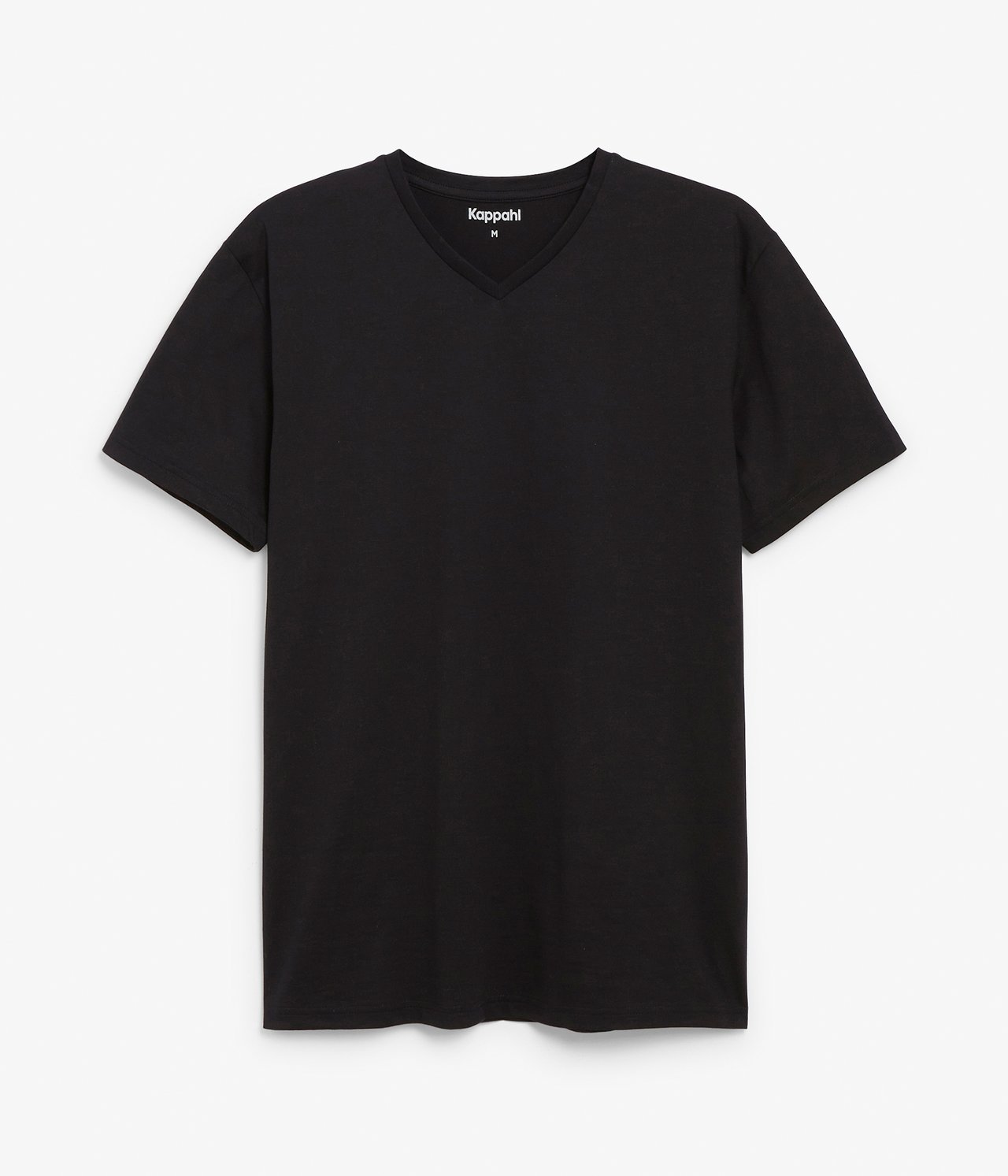 V-kauluksellinen T-paita Musta - null - 4
