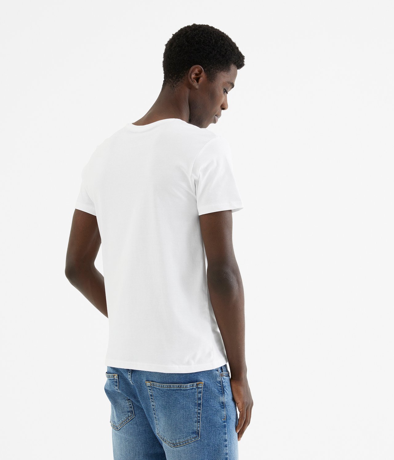 T-shirt w serek - Biały - 185cm / Storlek: M - 3