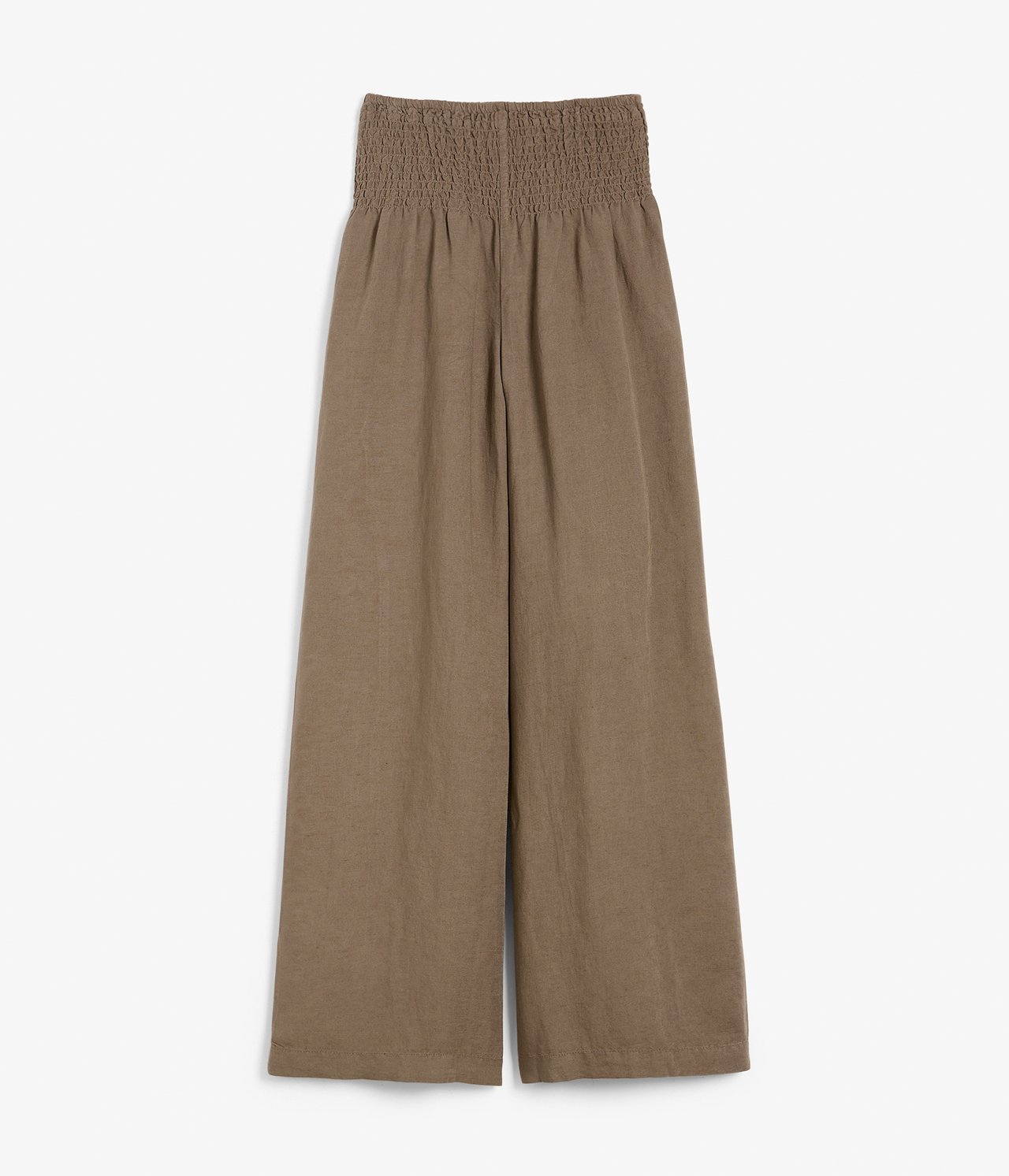 Szerokie spodnie z mieszanki lnu - Brązowy - 6
