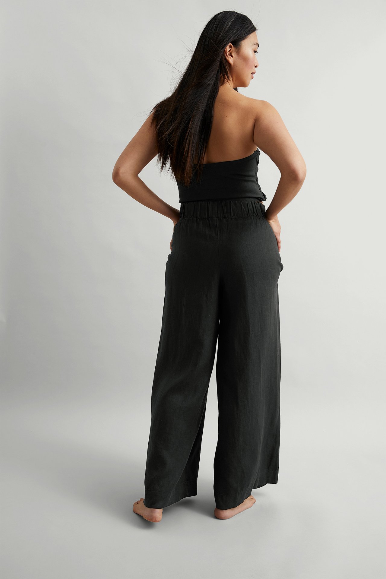 Spodnie z lnu - Czarne - 178cm / Storlek: S - 5