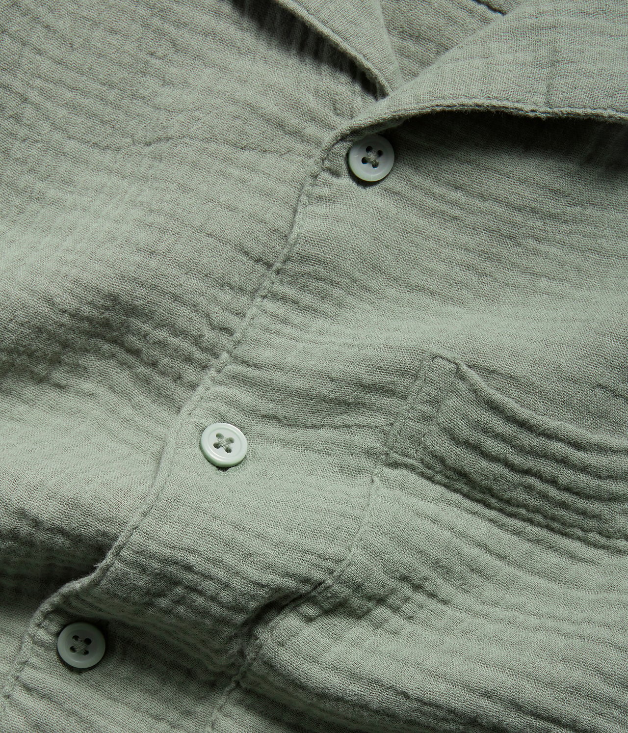 Koszula z marszczonej bawełny - Zielony - 5