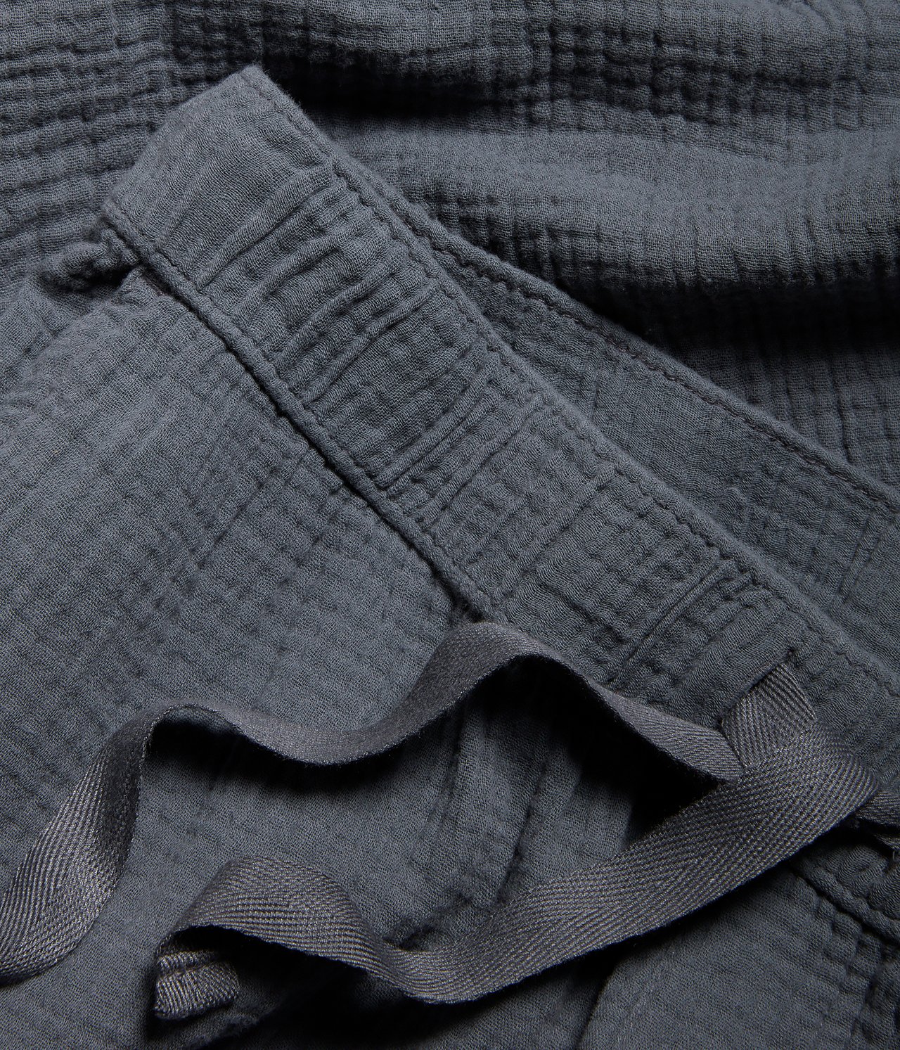 Spodnie z marszczonej bawełny - Ciemnoszary - 5