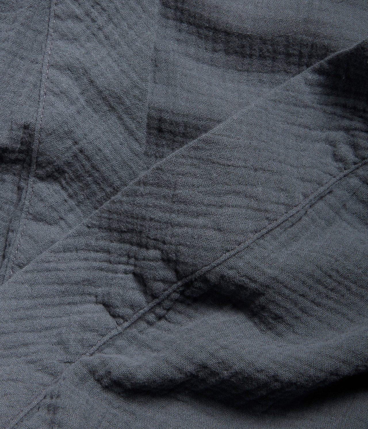 Szlafrok z marszczonej bawełny - Ciemnoszary - 5