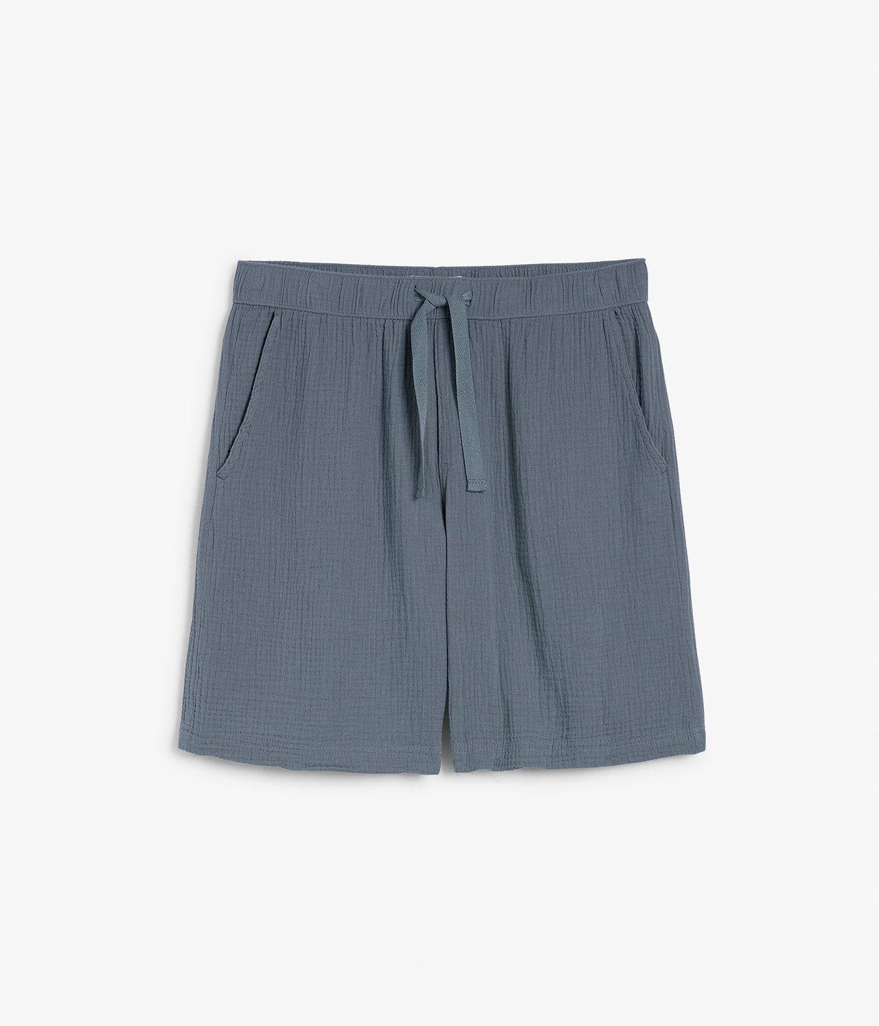Shorts i krinklad bomull - Mörkgrå - 6