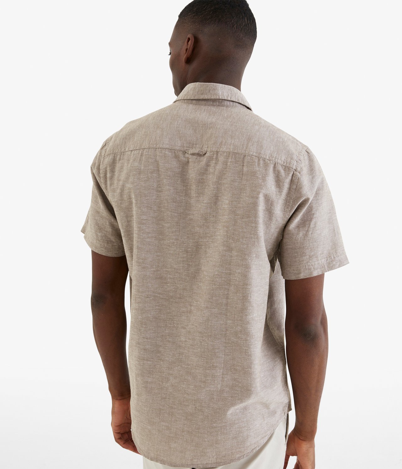 Koszula z krótkimi rękawami, o prostym kroju - Brązowy - 185cm / Storlek: M - 4