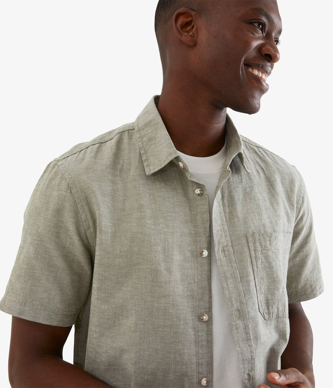 Koszula z krótkimi rękawami, o prostym kroju - Ciemnozielony - 185cm / Storlek: M - 1