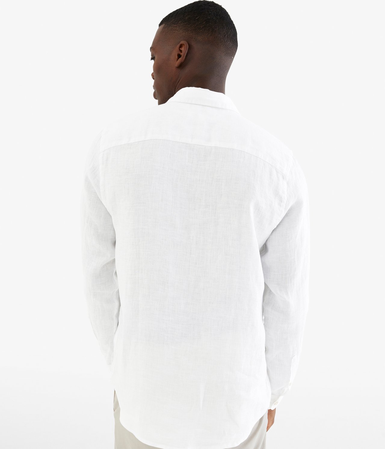 Koszula lniana regular fit - Biały - 185cm / Storlek: M - 4