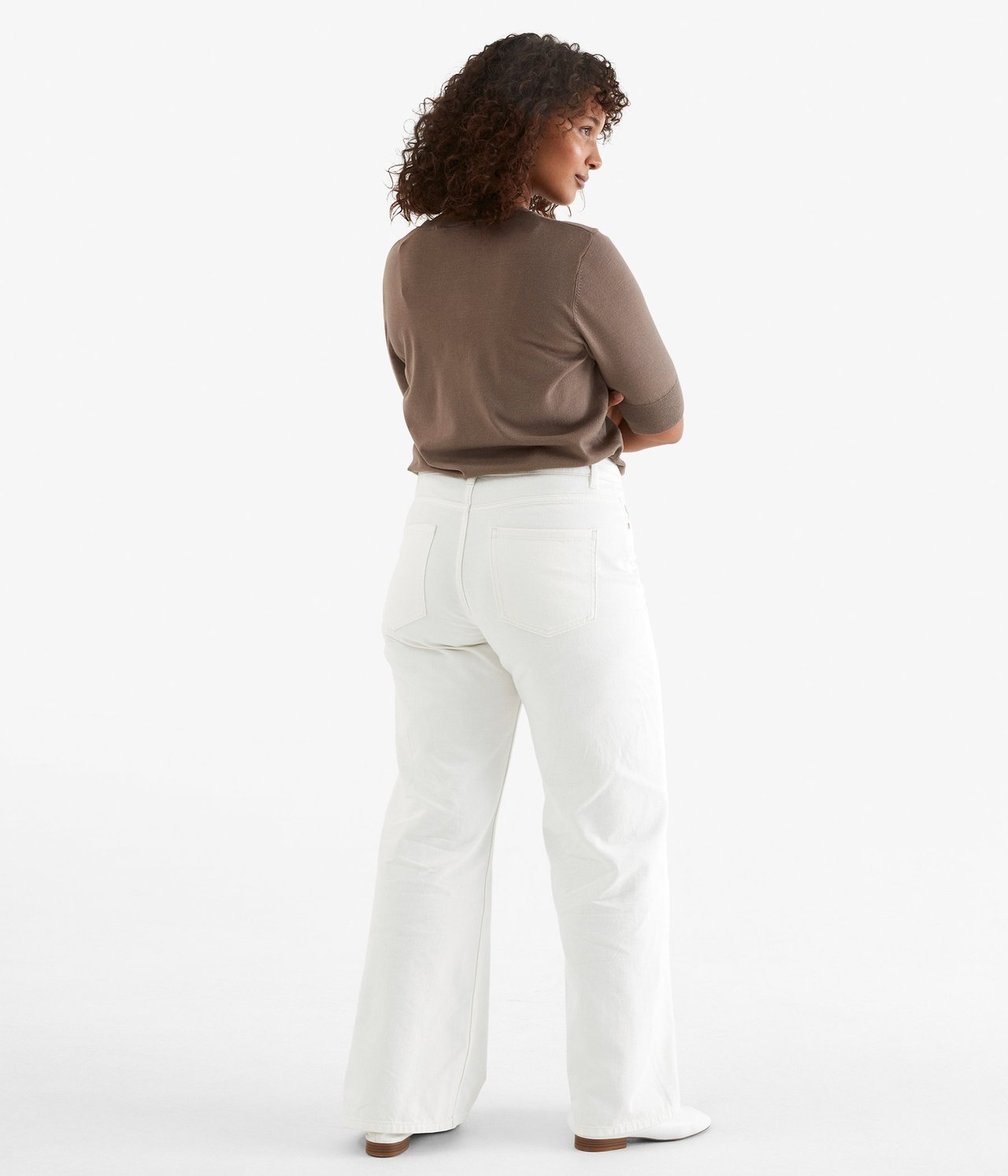 Wide jeans High waist Luonnonvalkoinen - null - 3