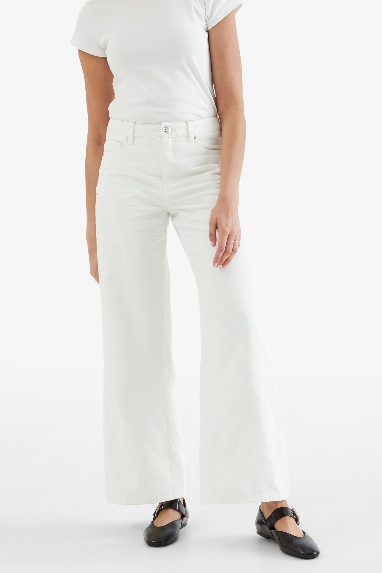 Wide jeans high waist - Offwhite - 1