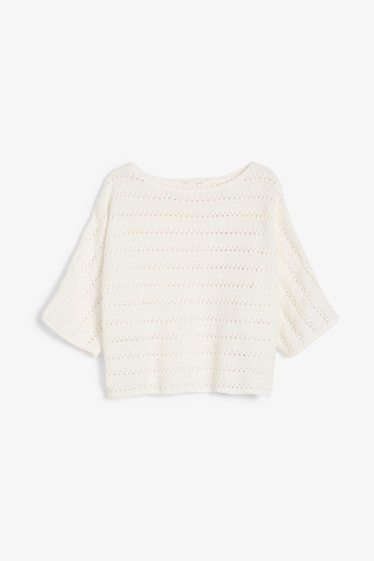 Sweter z dzianiny we wzory - Offwhite - 6