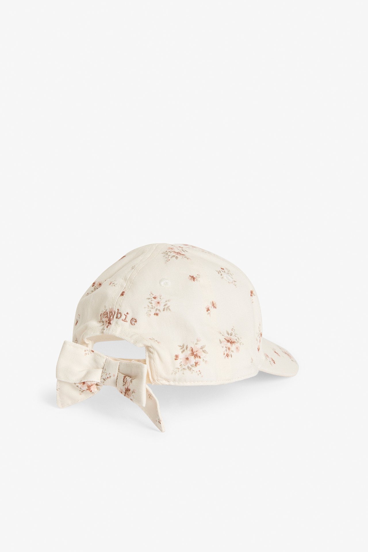 Blommig keps med rosett - Offwhite - 1