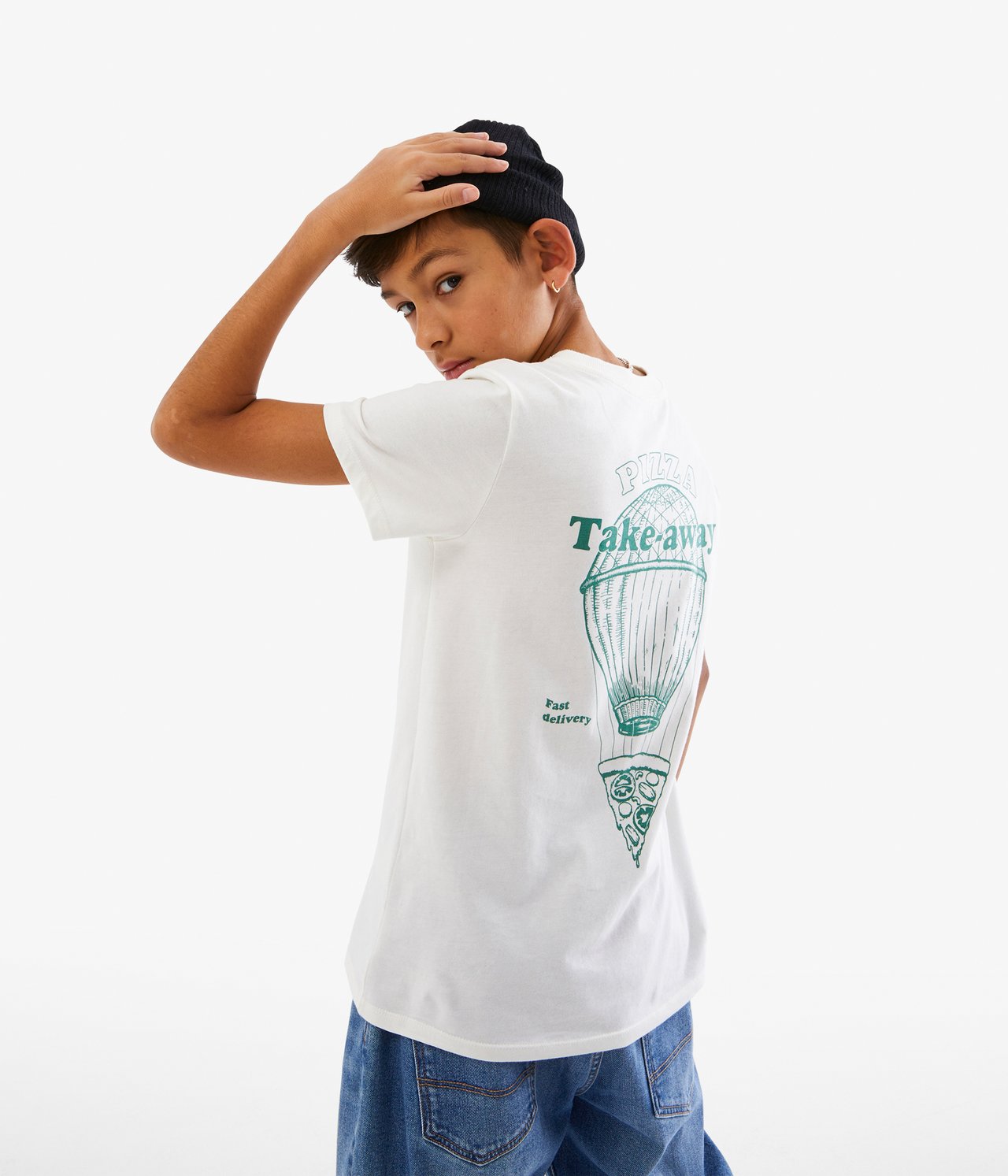T-shirt med tryck - Luonnonvalkoinen - 1