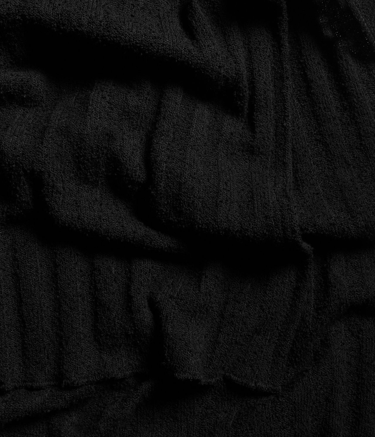 Prążkowana spódnica - Czarne - 5