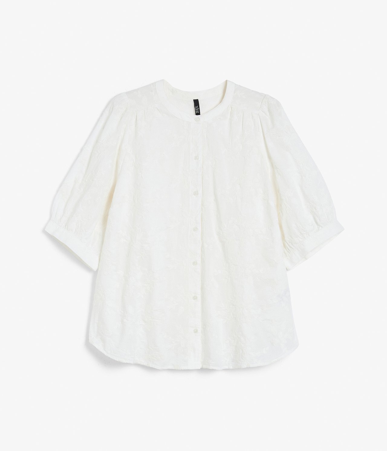 Bluse med brodering Offwhite - null - 4