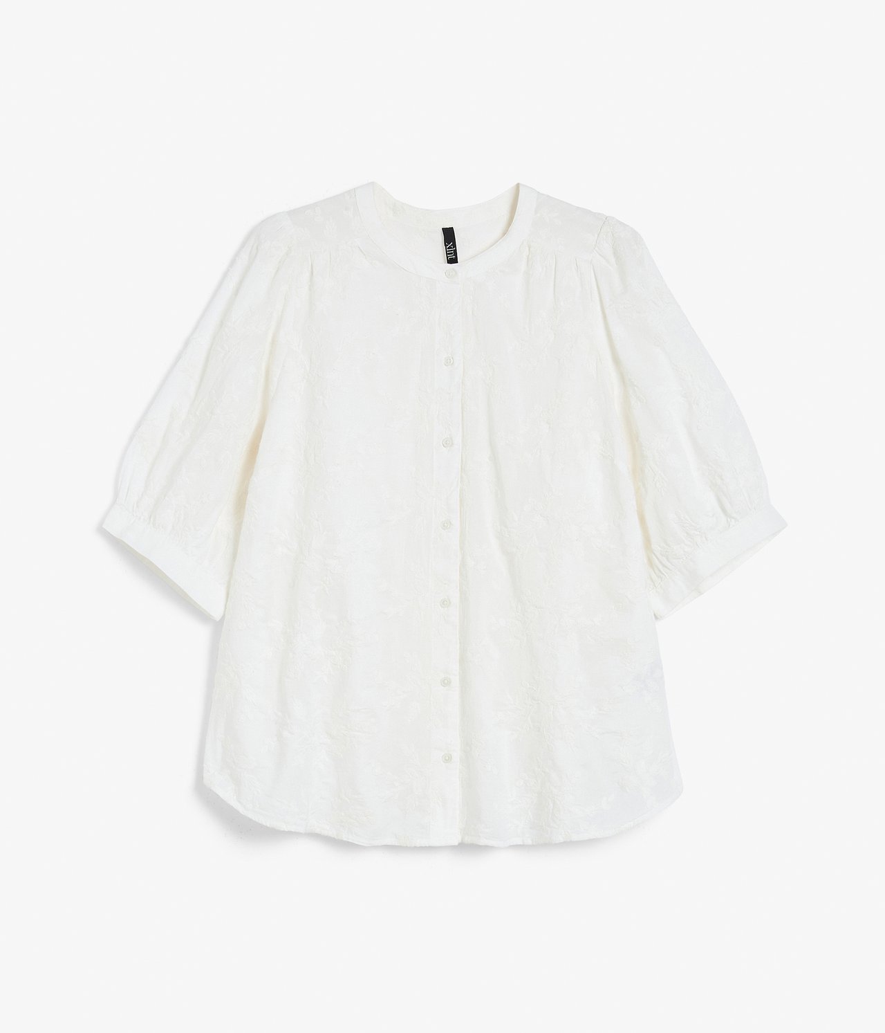 Bluzka z haftem - Offwhite - 5