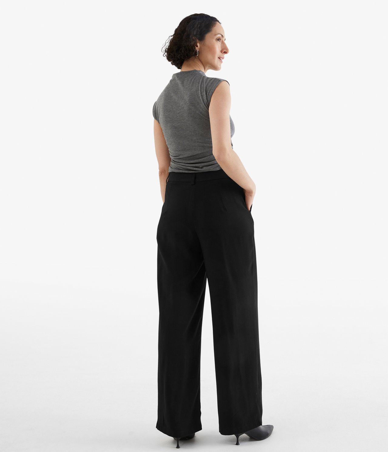 Dressad byxa - Svart - 4