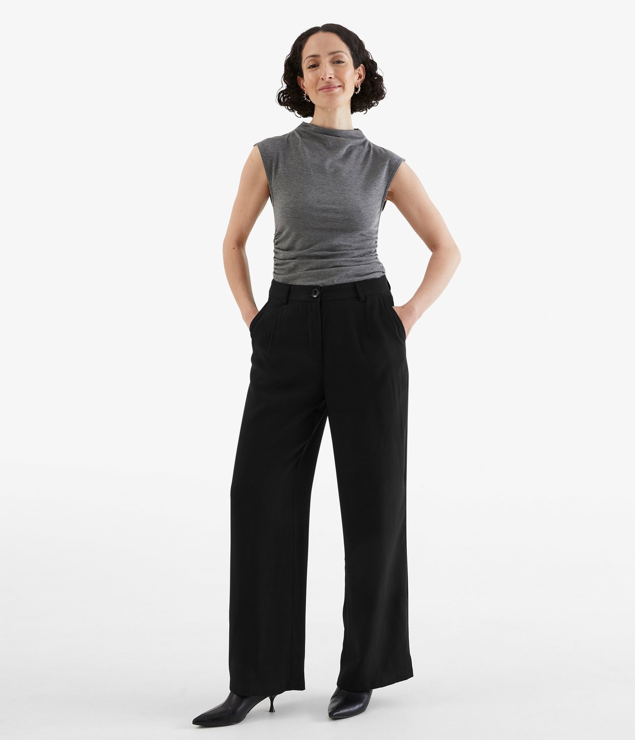 Dressad byxa - Svart - 1