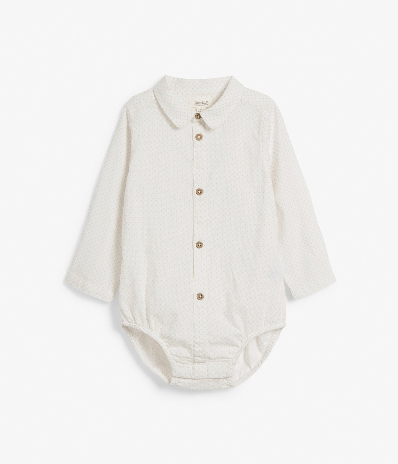 Pitkähihainen body, jossa on kaulus - Beige - 3