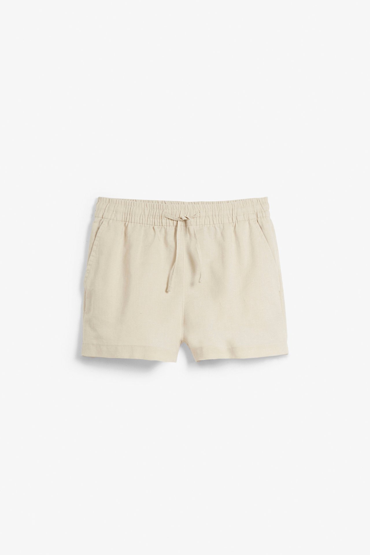 Pellavasekoitetta olevat shortsit - Beige - 6