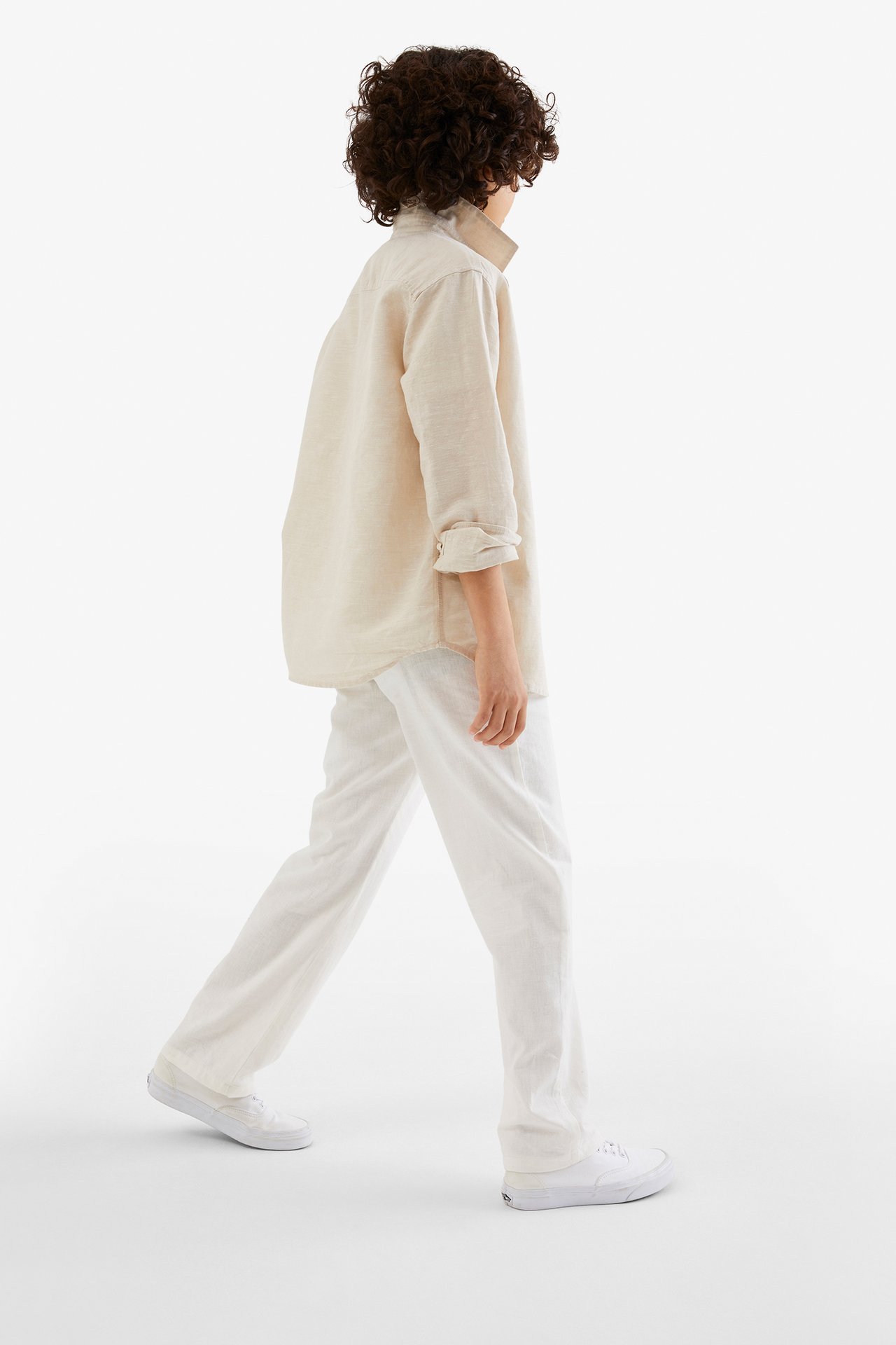 Byxor i linnemix - Offwhite - 2