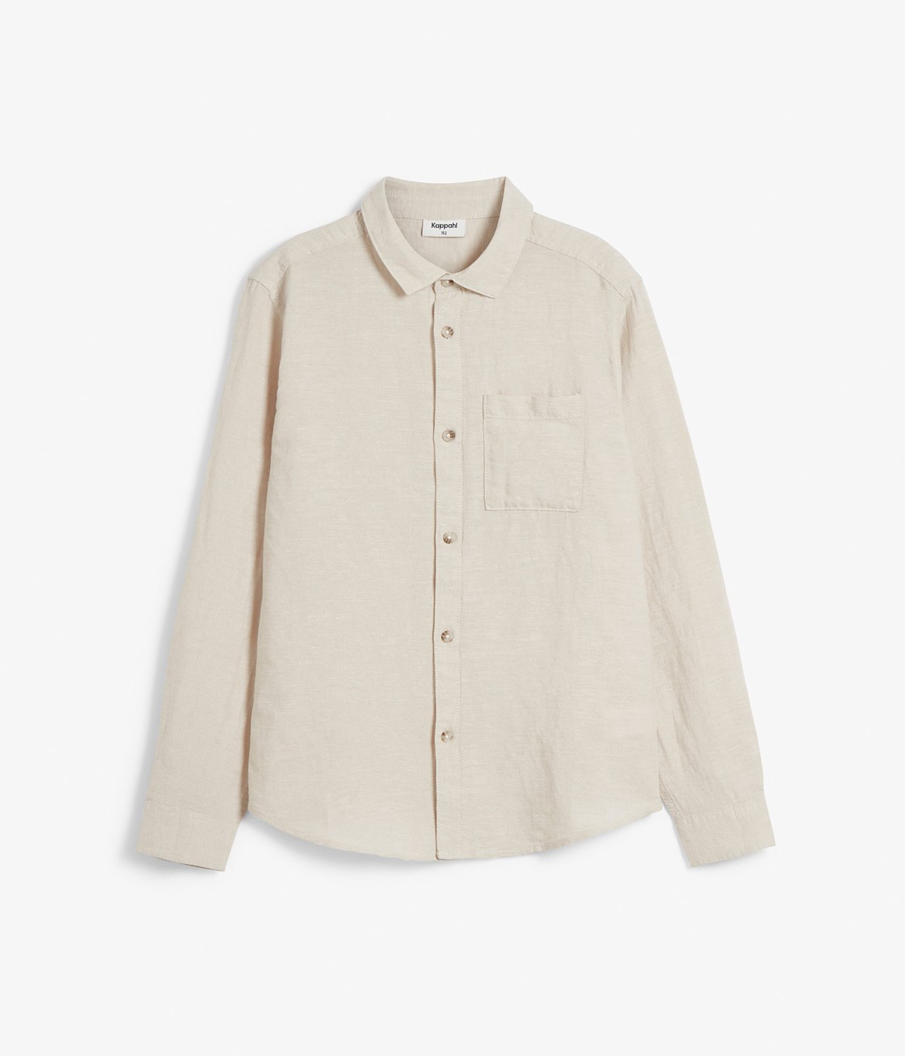 Pellavasekoitetta oleva kauluspaita - Vaaleanbeige - 8