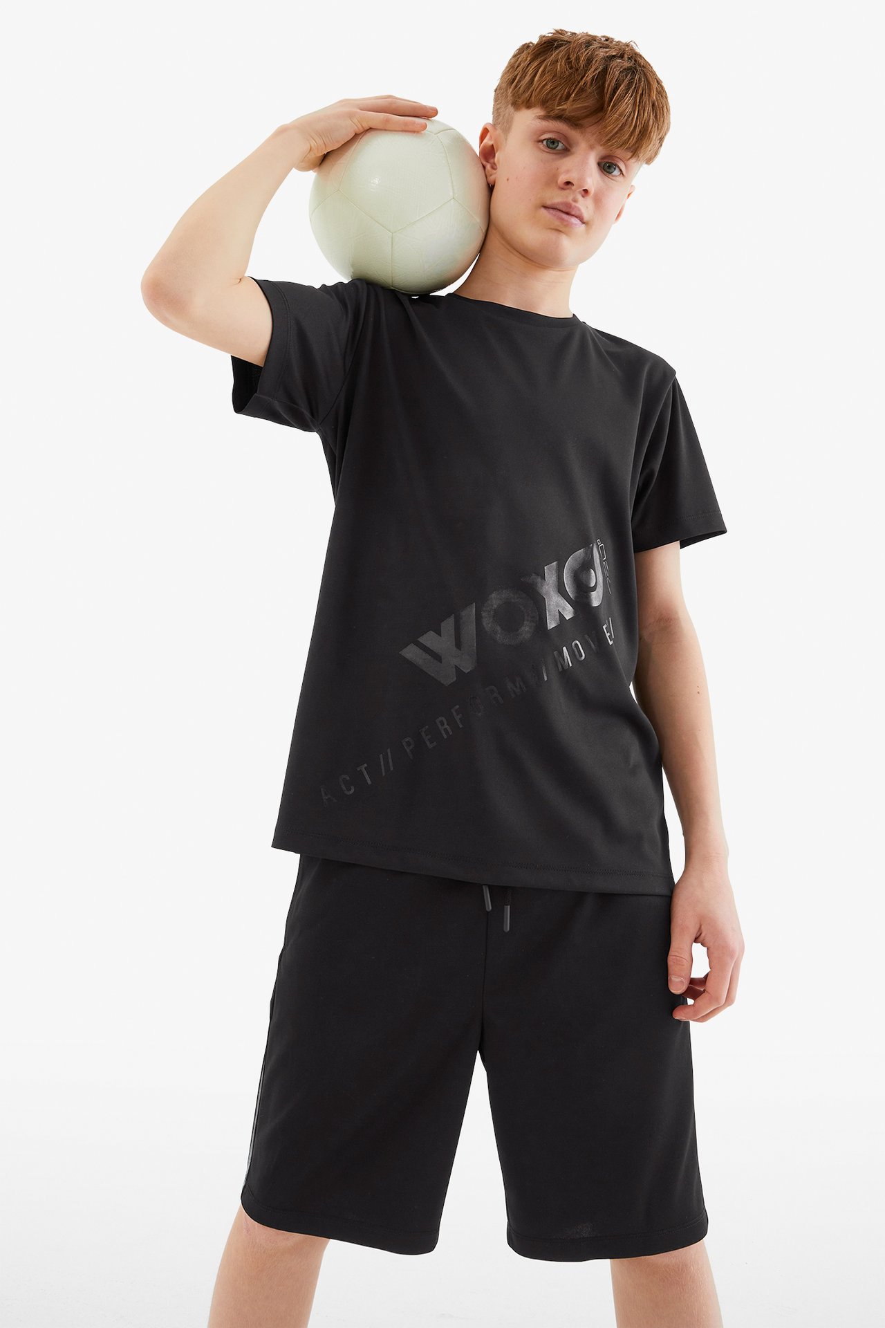 T-shirt sportowy - Czarne - 1