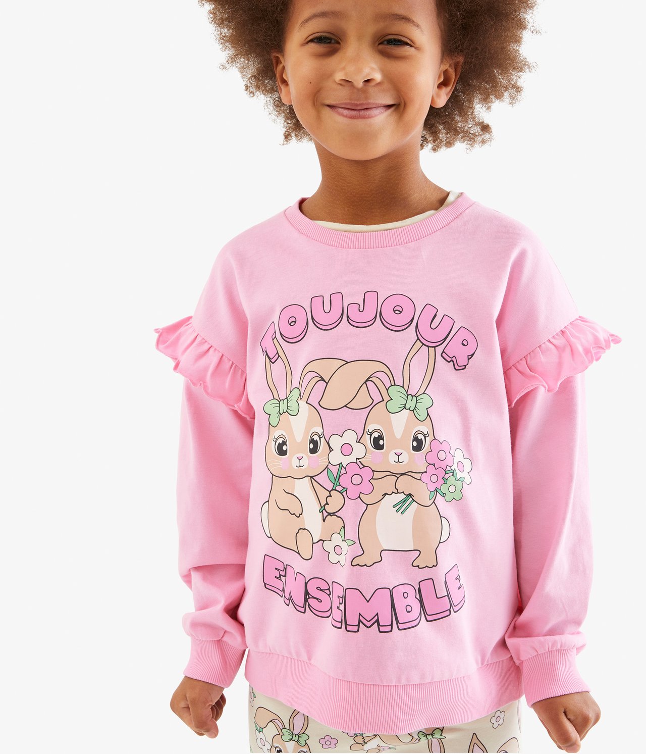 Bluza z nadrukiem - Jasnoróżowy - 1