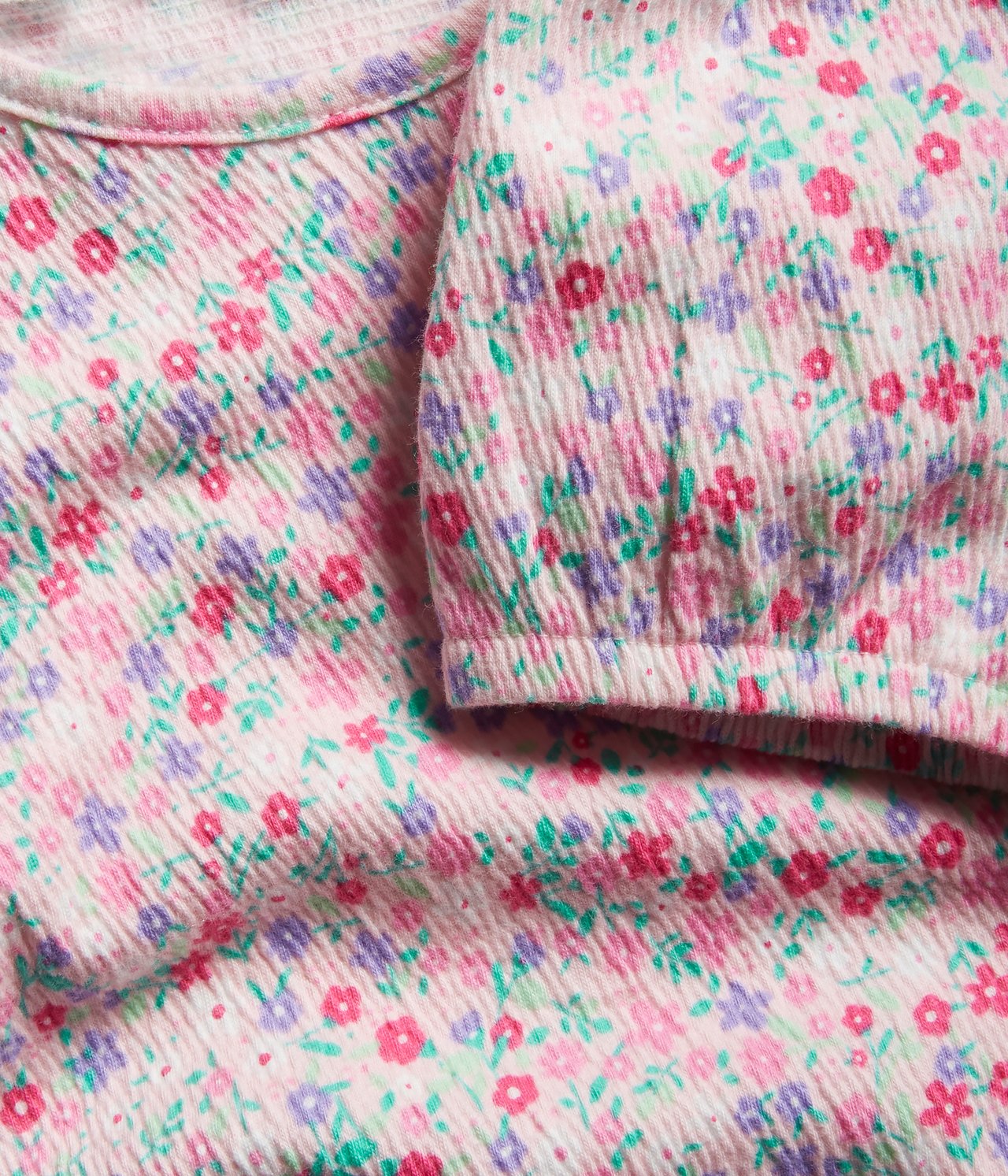 Kukkakuvioinen paita, jossa on puhvihihat Vaaleanpunainen - null - 4