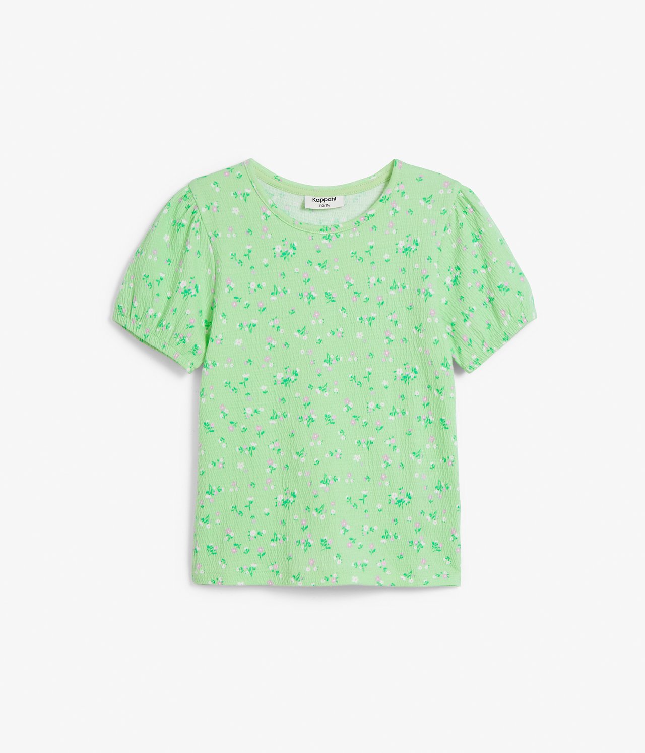 Kukkakuvioinen paita, jossa on puhvihihat - Vaaleanvihreä - 6