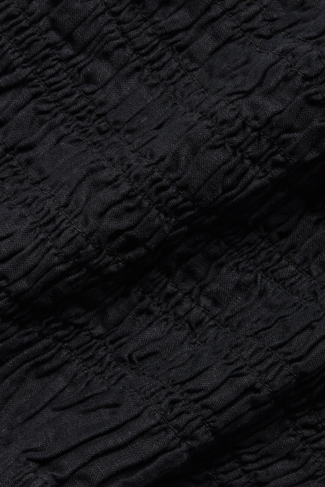 Top z lnu, z gumką - Czarne - 5