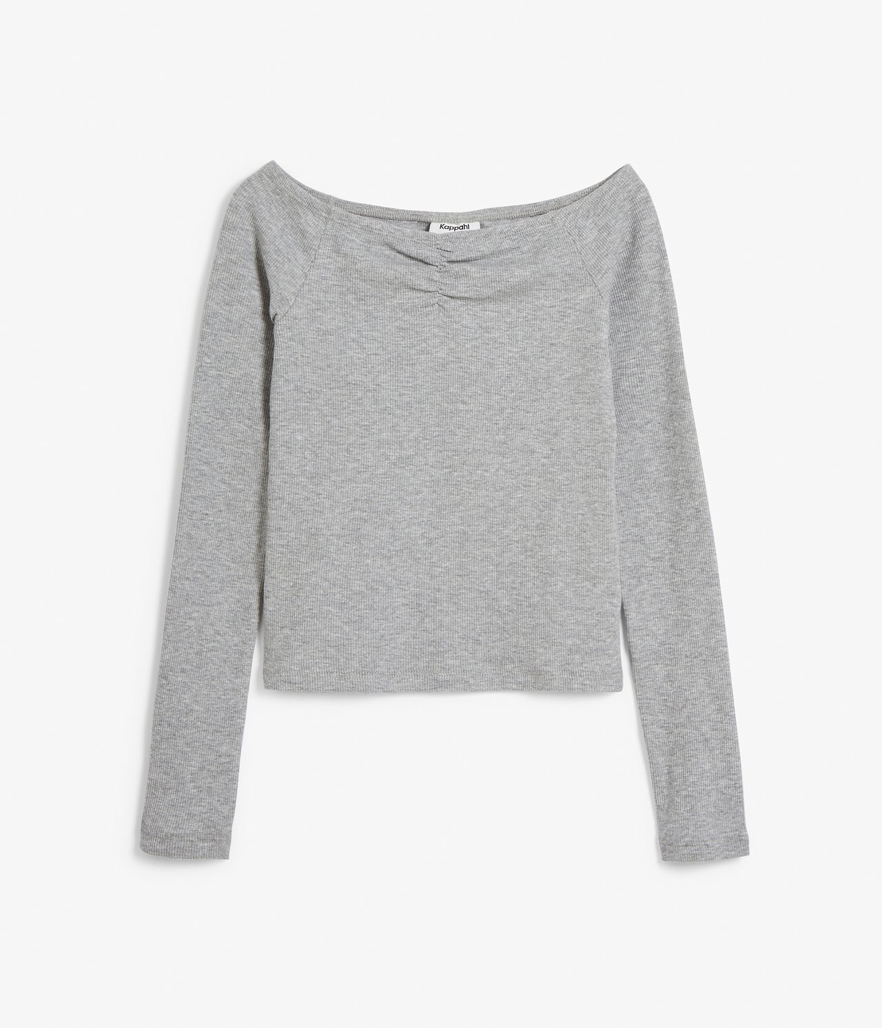 Off shoulder -paita - Vaaleanharmaa - 5
