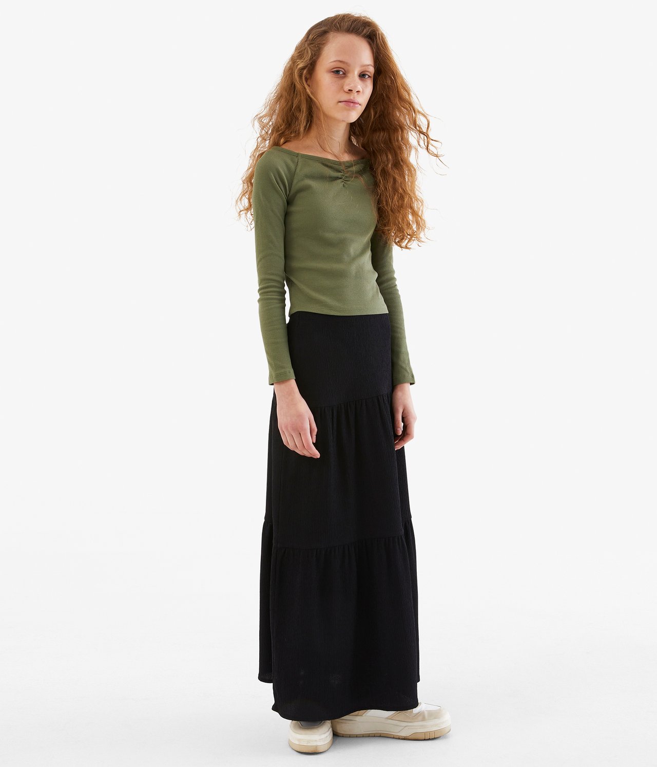 Off shoulder -paita - Tummanvihreä - 2