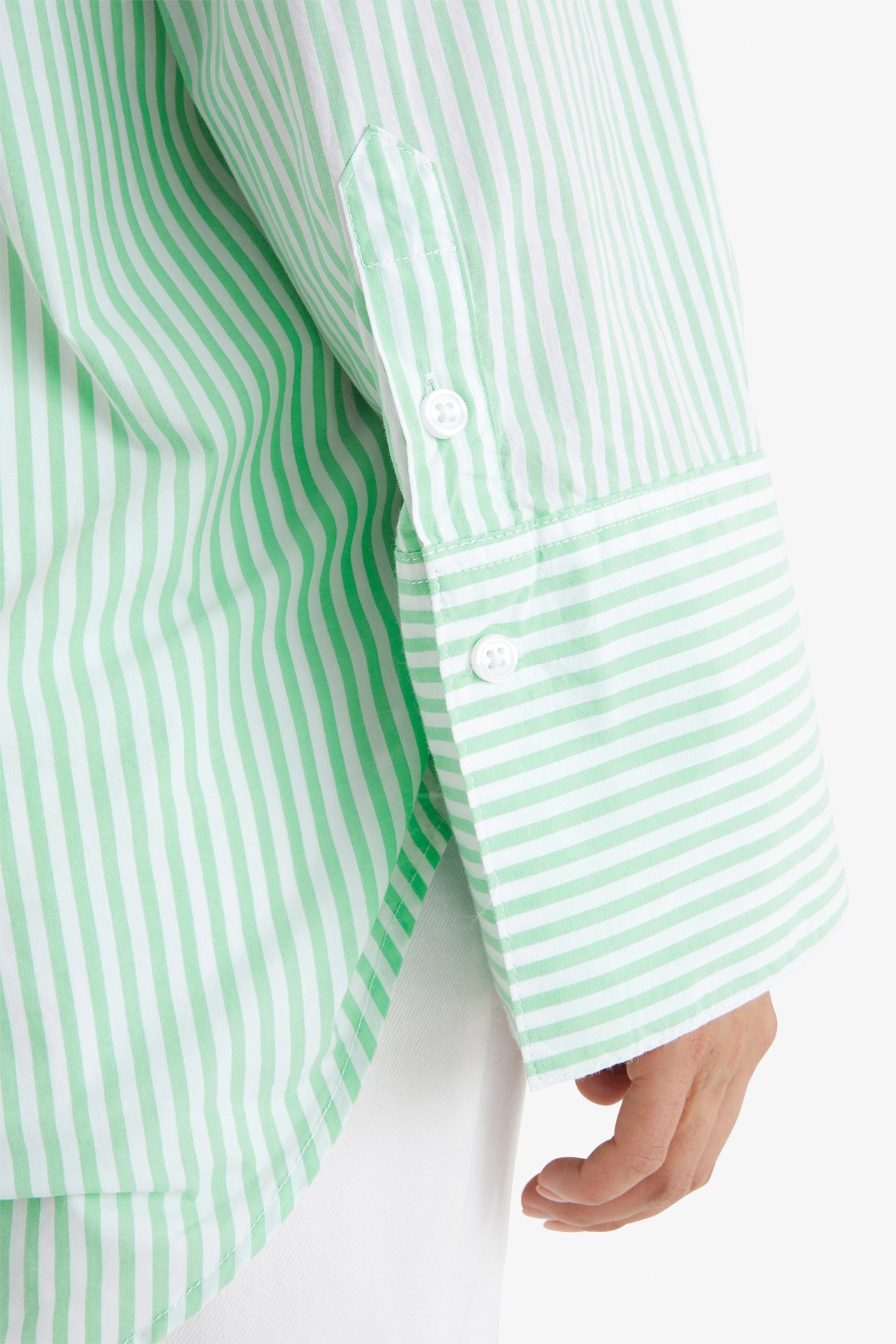 Stripete skjorte - Grønn - 173cm / Storlek: XL - 2