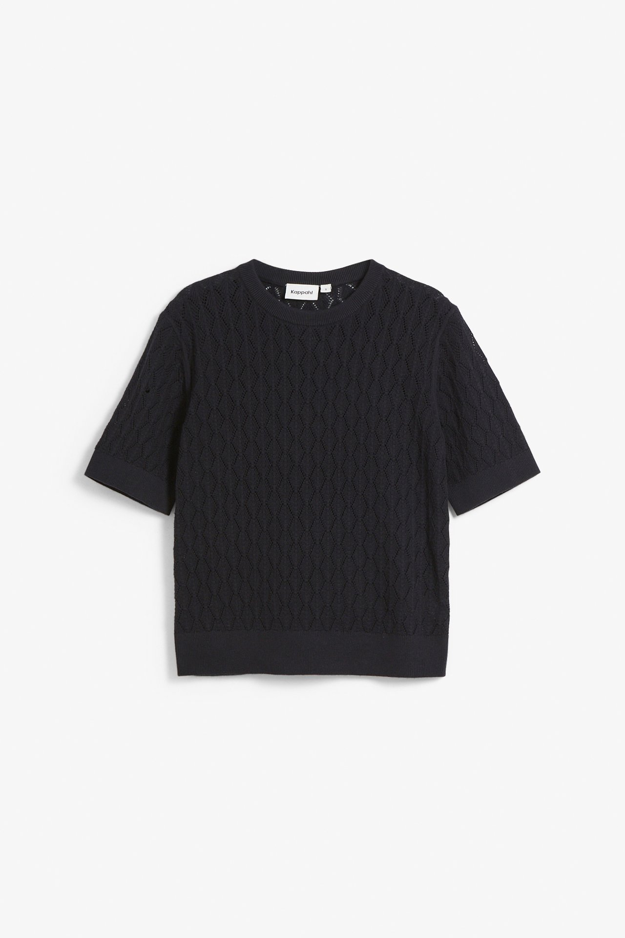 Sweter z dzianiny we wzory - Czarne - 6