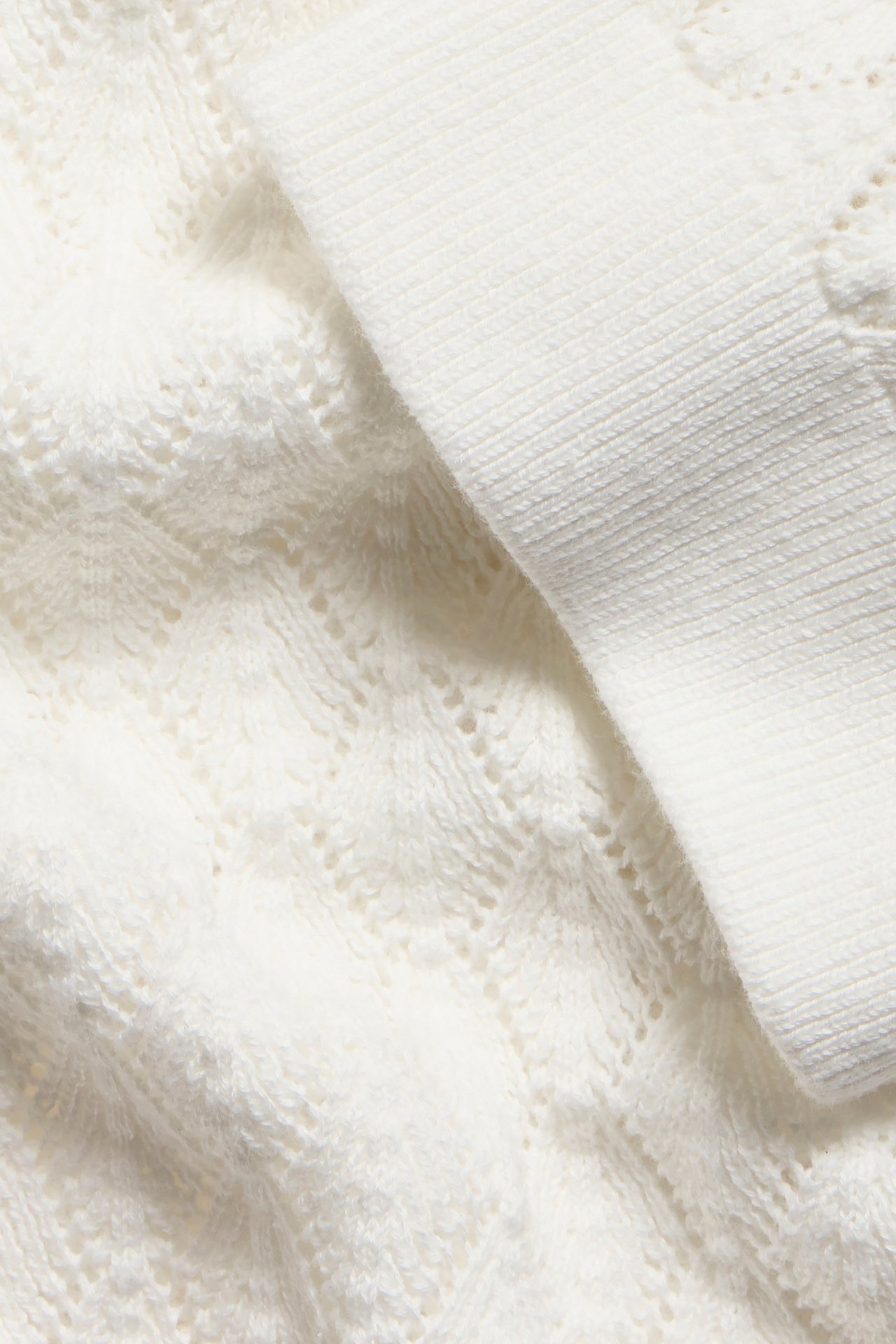 Mönsterstickad tröja - Offwhite - 5