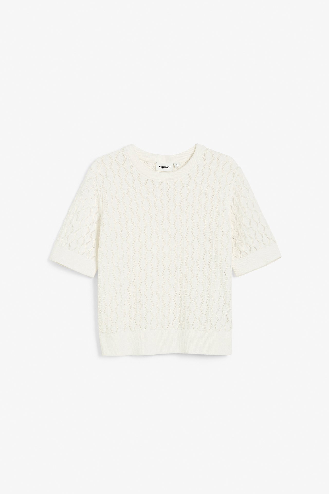 Mönsterstickad tröja - Offwhite - 6