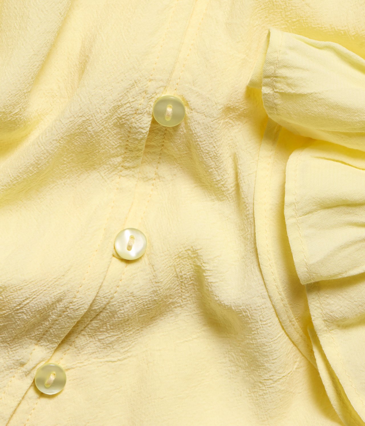Pitkähihainen paitapusero, jossa on röyhelöt Vaaleankeltainen - null - 5
