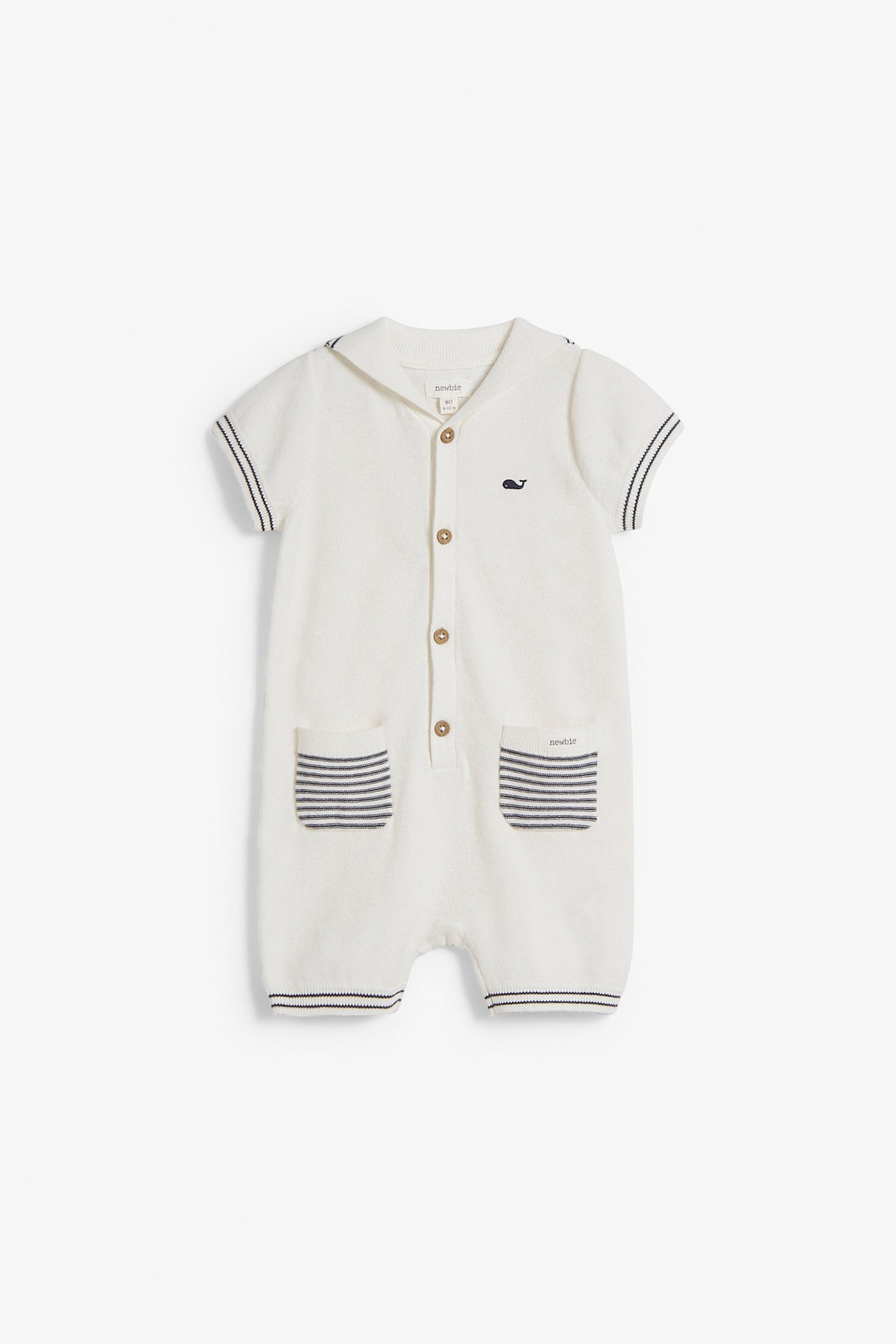Kombinezon z krótkimi rękawami, z kołnierzem marynarskim - Offwhite - 5
