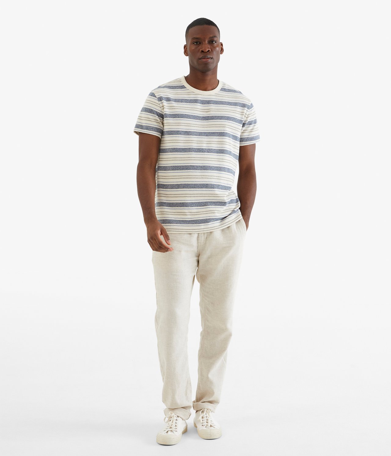Stripete t-skjorte - Mørkeblå - 185cm / Storlek: M - 2