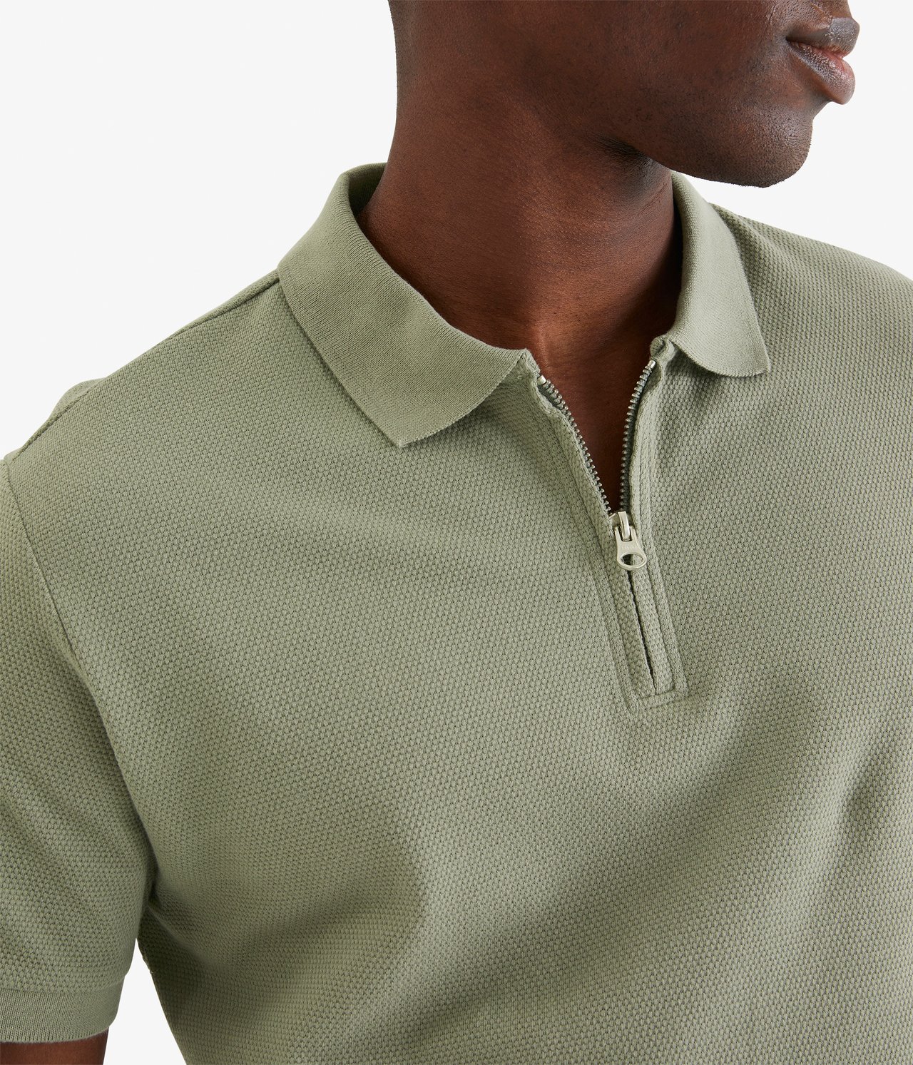 Tennisskjorte med glidelås Grønn - null - 1