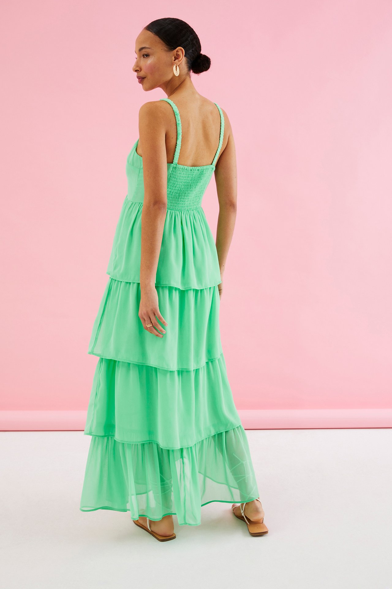 Sukienka z szyfonu - Zielony - 174cm / Storlek: S - 4