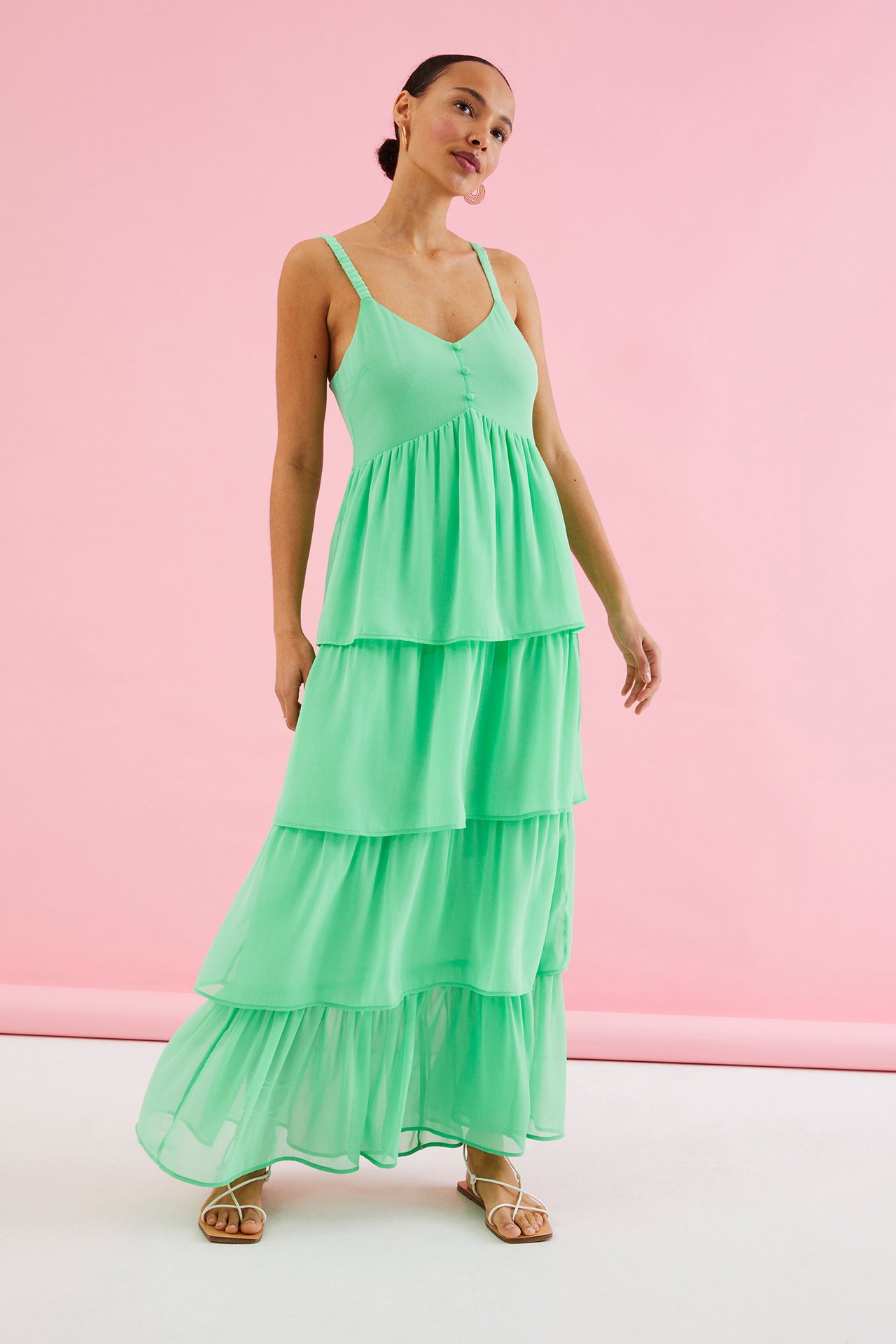 Sukienka z szyfonu - Zielony - 174cm / Storlek: S - 2