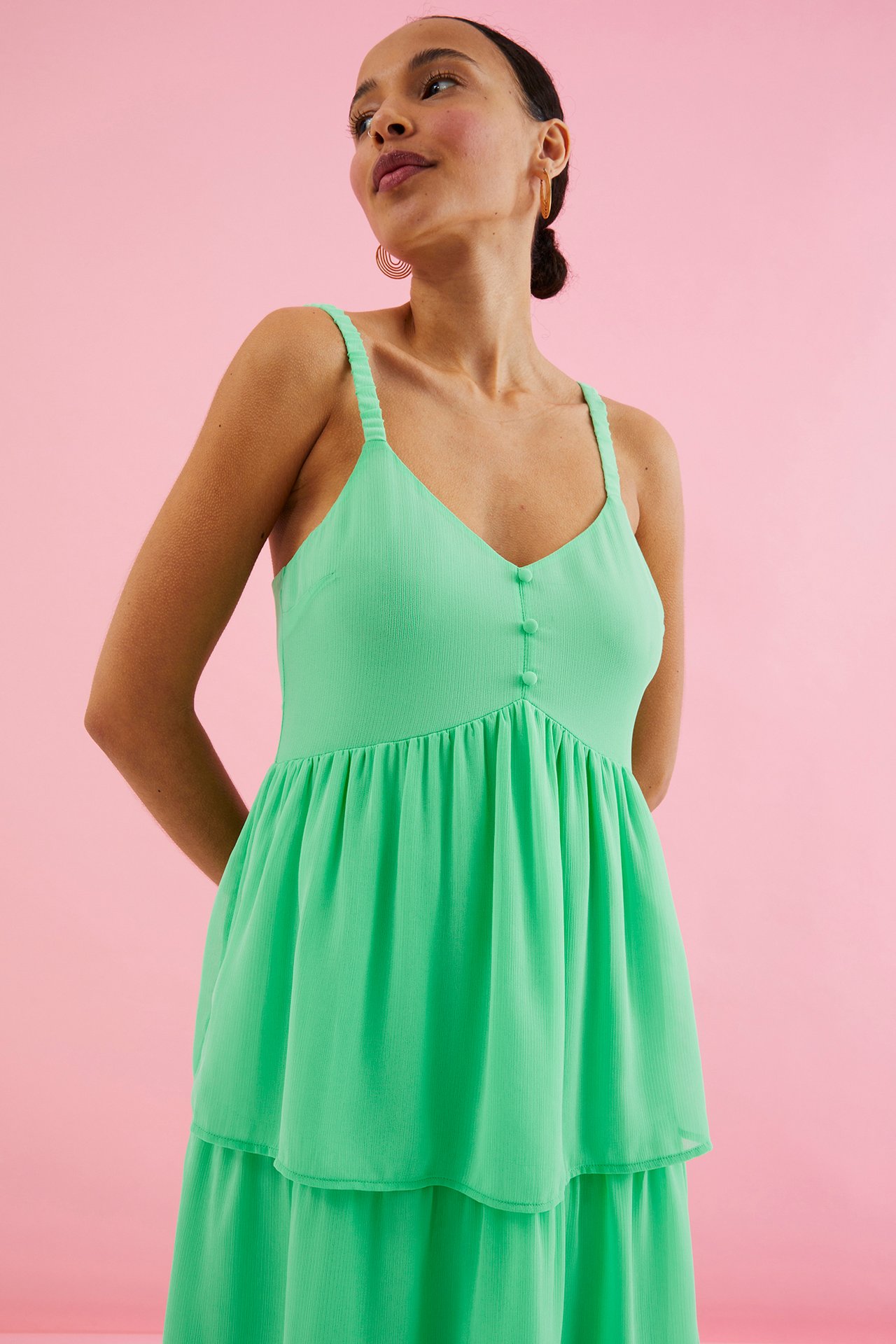 Sukienka z szyfonu - Zielony - 174cm / Storlek: S - 3
