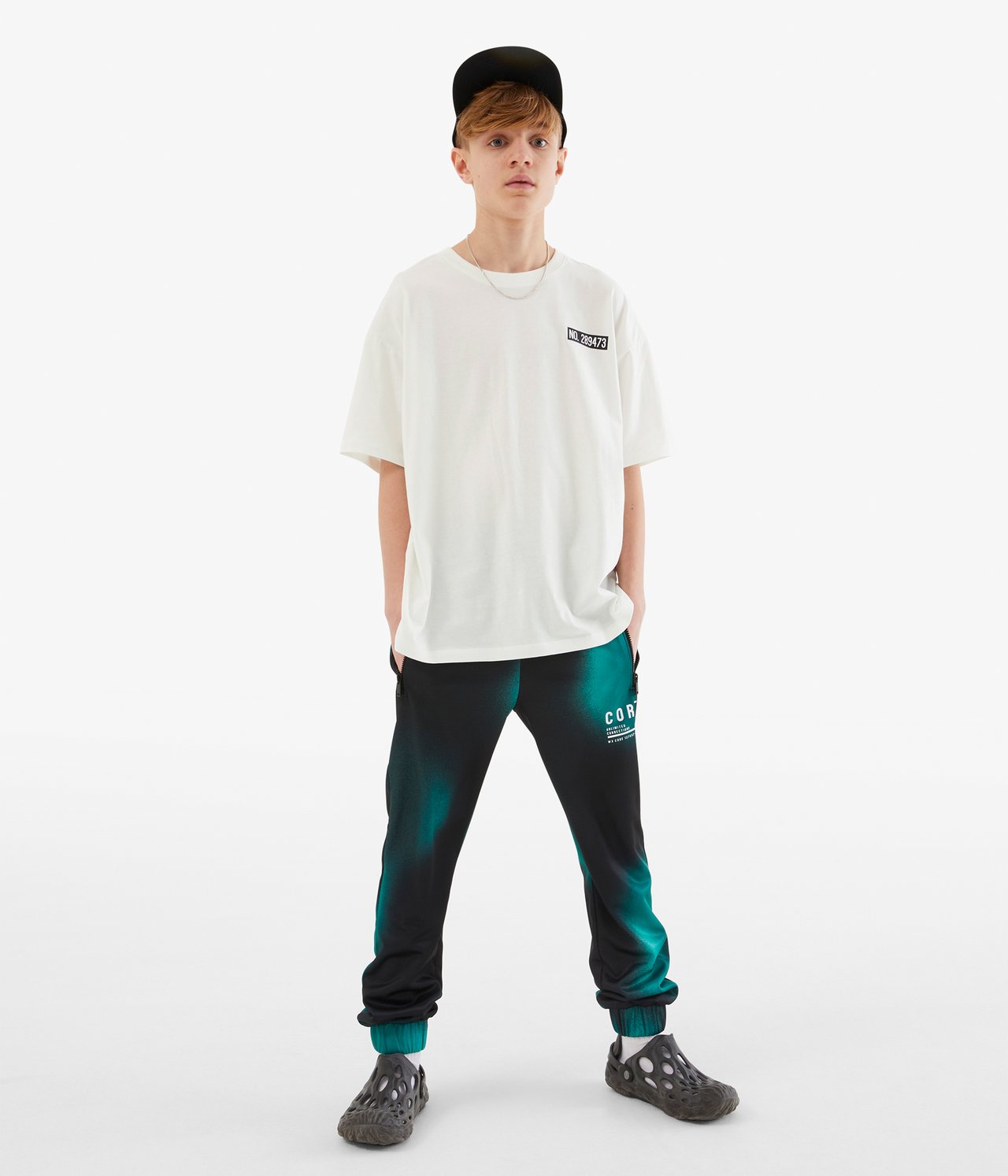 T-shirt oversize z nadrukiem na plecach - Offwhite - 2